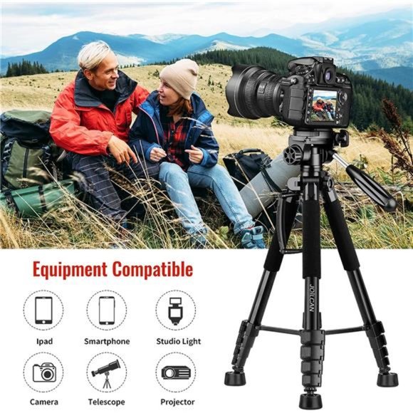 75" Camera Tripod, Aluminum Tripod, Travel Tripod with Wireless Remote - Picture 7 of 7